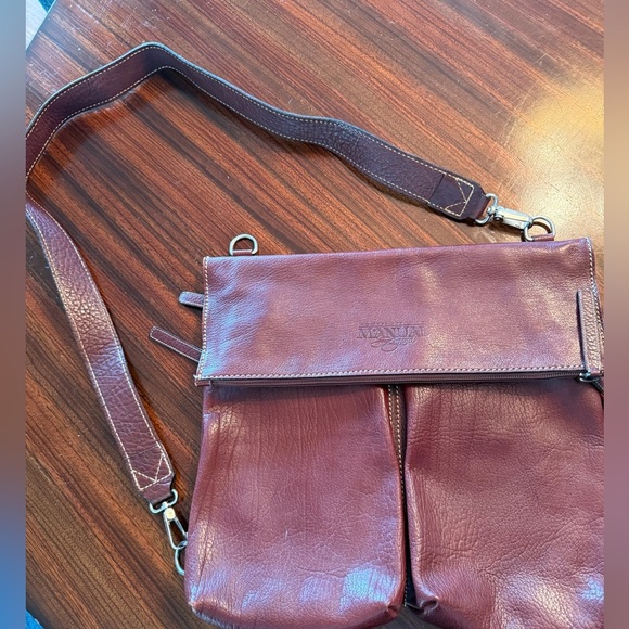 The Manual Co Genuine Leather Dark Brown Unisex Satchel/Messenger/Cross Body Bag - Picture 13 of 16